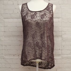 Mauve Lace Tank Top